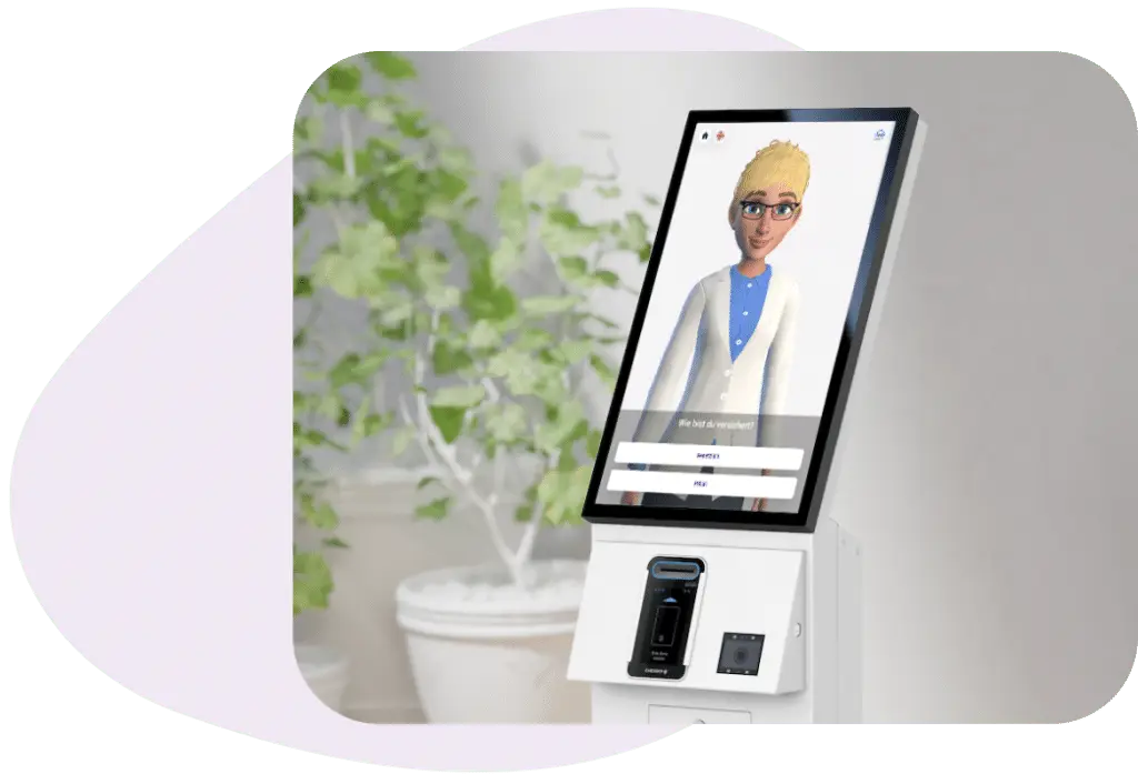 Nahaufnahme des Self-Check-In-Kiosks
